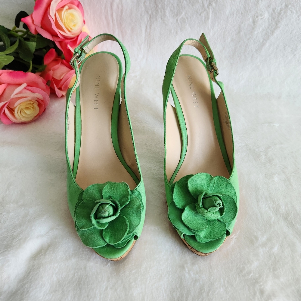 Nine west heels leather upper used in good condition  size 7 1/2 M